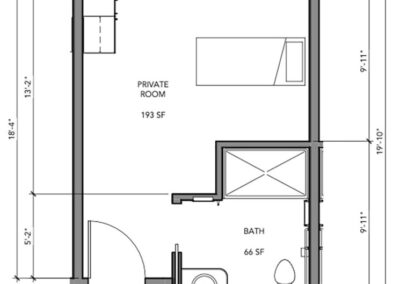 The Arbor at Avamere Court Deluxe Studio A 259 sq ft floor plan
